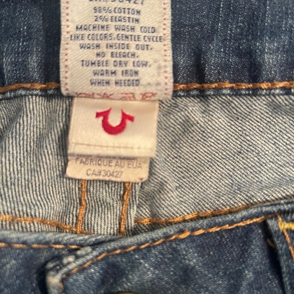 TRUE RELIGION 90’s Vintage Y2k jeans low rise straight leg size 31 medium wash - Picture 7 of 8
